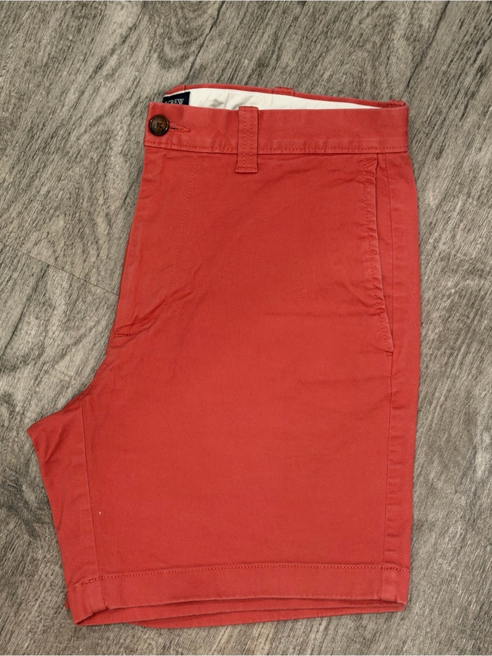 J.Crew Men’s 31 Coral Red 7” Chino Shorts Stretch Cotton